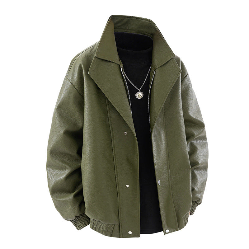 Herren modische Oversized jacke mit elegantem Kragen und praktischen Taschen EB