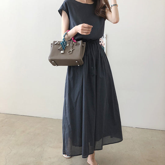 Damen Maxikleid mit tailliertem Bund EB