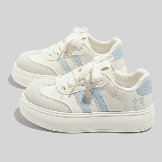 Damen Modische Sneakers mit verspielten Schleifenakzenten und atmungsaktiver Oberflächenstruktur EB