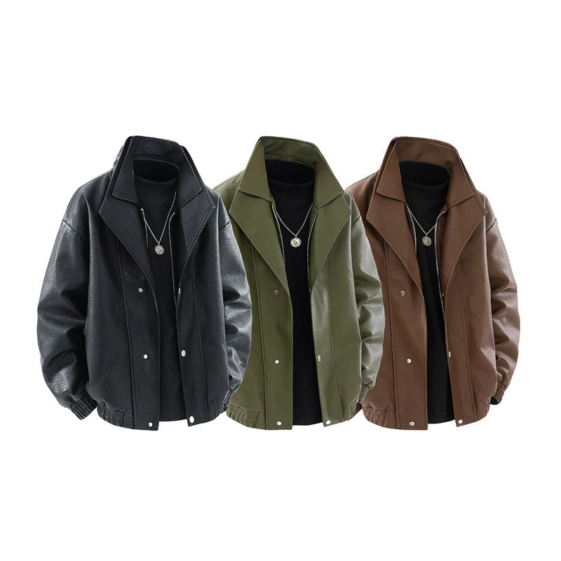 Herren modische Oversized jacke mit elegantem Kragen und praktischen Taschen EB