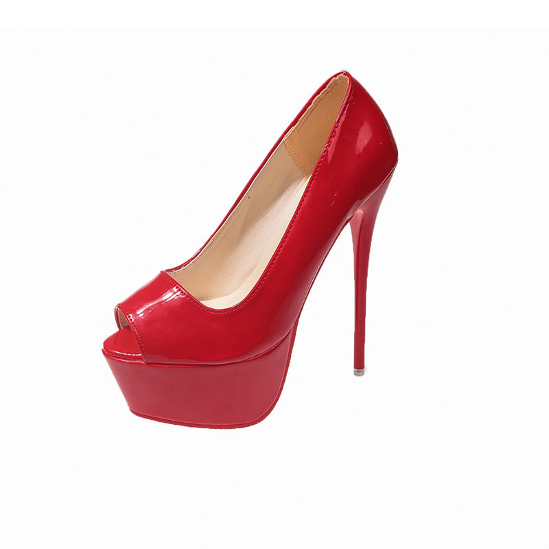 Damen Peeptoe High Heels mit Plattform und hohem Stiletto-Absatz EB