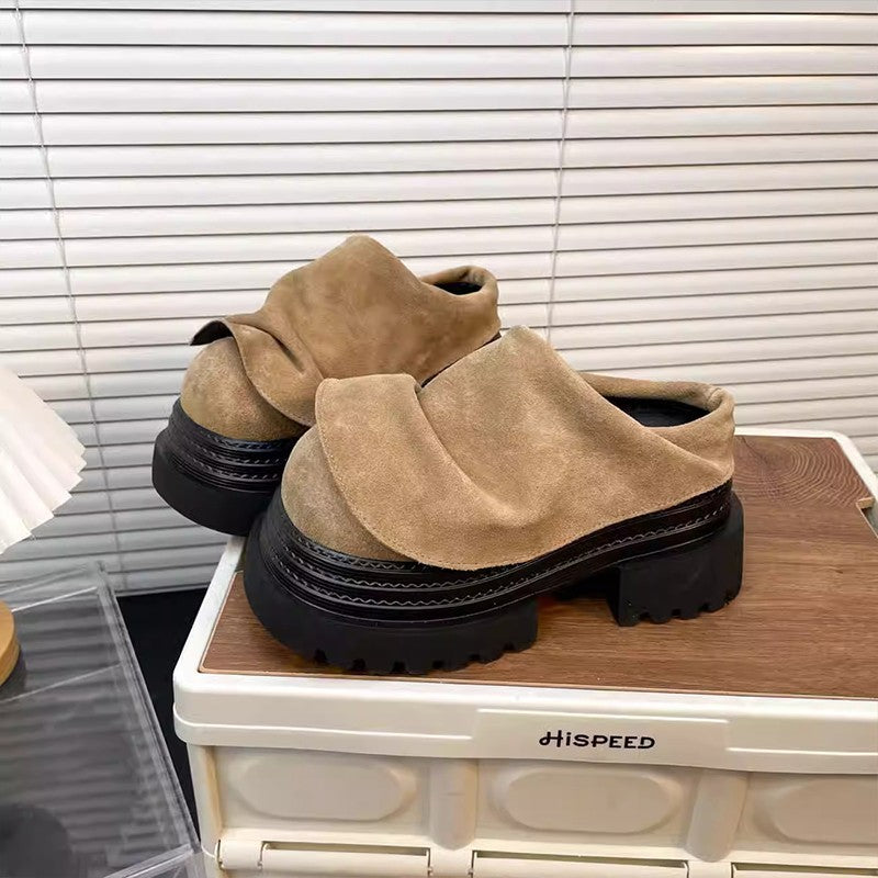 Damen Komfortable Clogs mit modischem Faltendesign EB