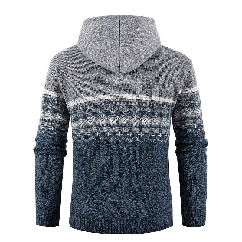 Herren Kapuzenpullover mit Norweger-Muster EB