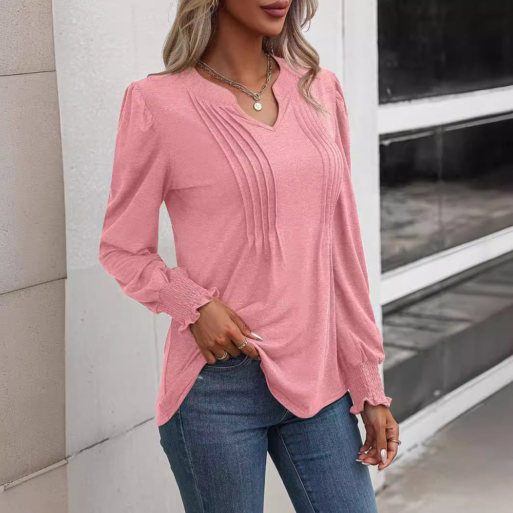 Damen Langarmshirt mit eleganter Rüsche EB