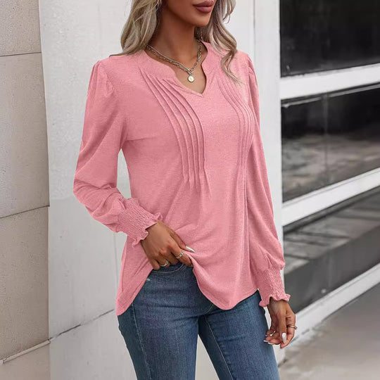 Damen Langarmshirt mit eleganter Rüsche EB