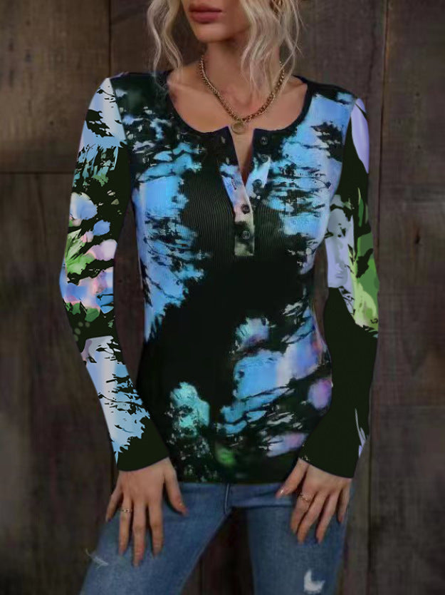 Damen Langarmshirt mit buntem Farbverlauf EB