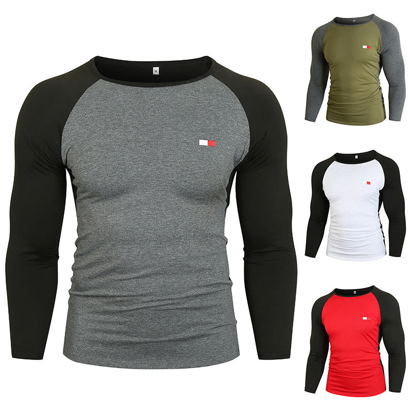 Herren Langarm-T-Shirt mit Raglanärmeln und hochwertiger Baumwolle EB
