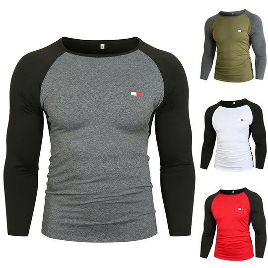 Herren Langarm-T-Shirt mit Raglanärmeln und hochwertiger Baumwolle EB
