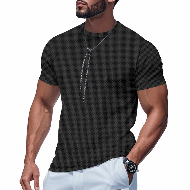 Herren Atmungsaktives Kurzarm-T-Shirt mit stylischem Reißverschluss EB