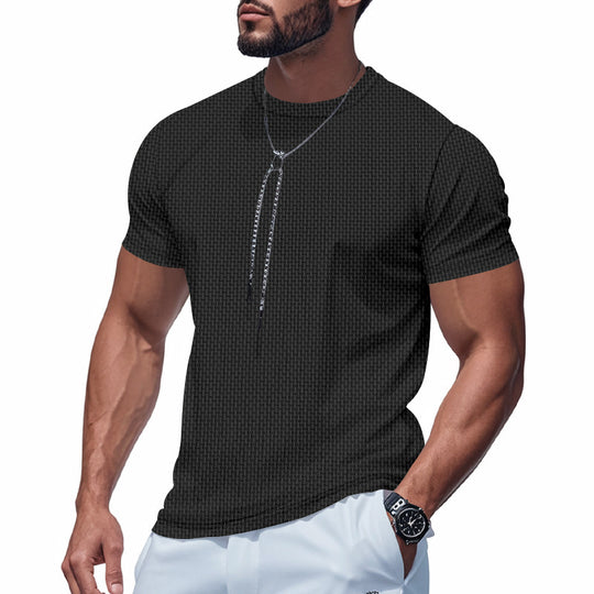 Herren Atmungsaktives Kurzarm-T-Shirt mit stylischem Reißverschluss EB