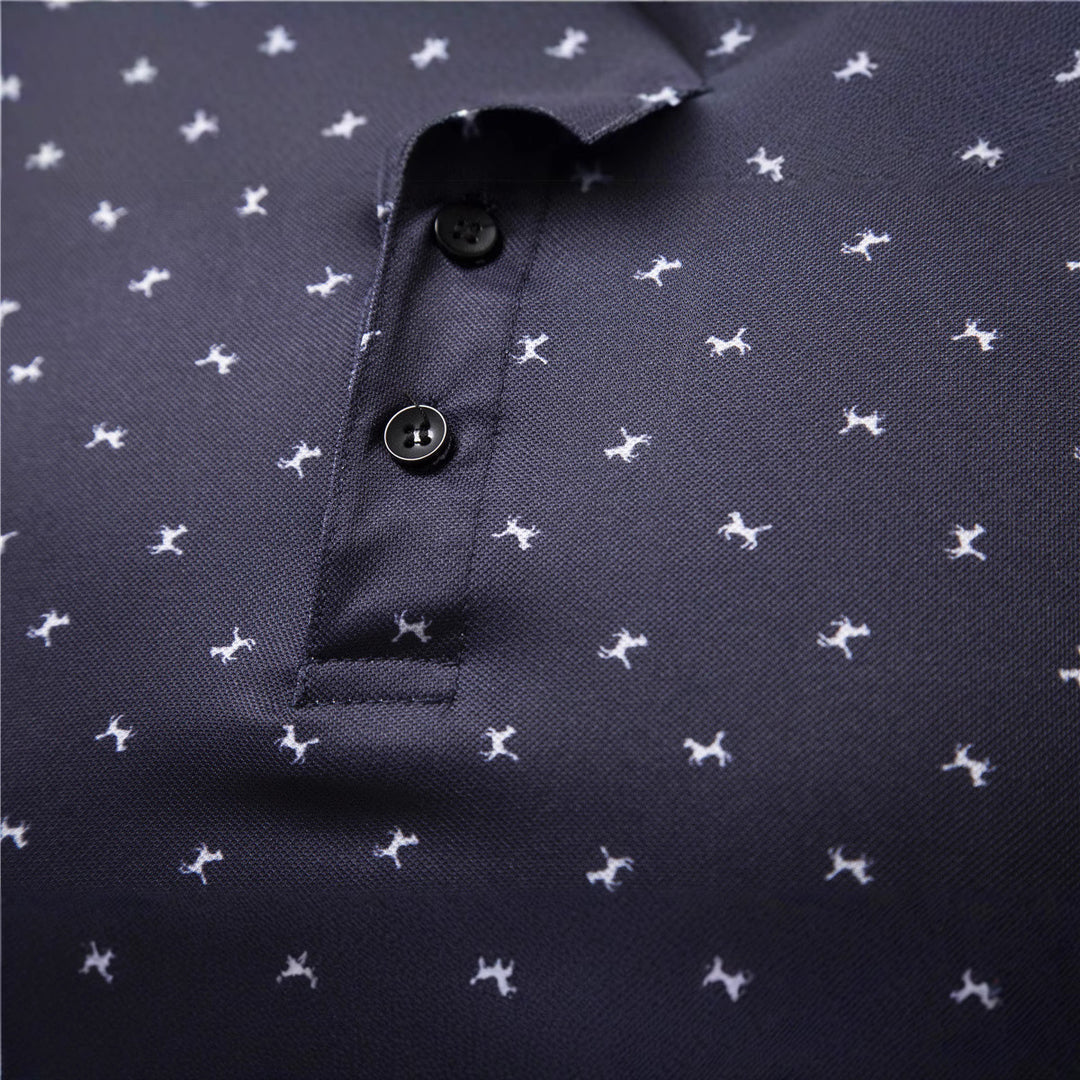 Herren Polohemd mit modernem floralem Design und hochwertiger Baumwollqualität EB