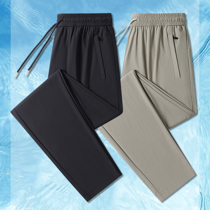 Herren nan leichte Stretchfreizeit Hose mit elastischem Bund und Reißverschlusstaschen EB