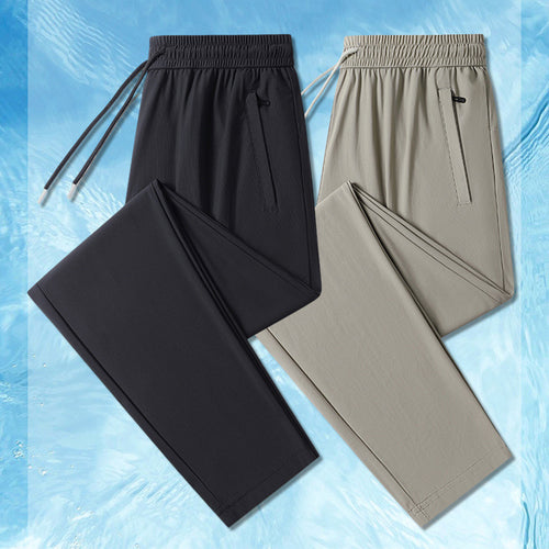 Herren nan leichte Stretchfreizeit Hose mit elastischem Bund und Reißverschlusstaschen EB