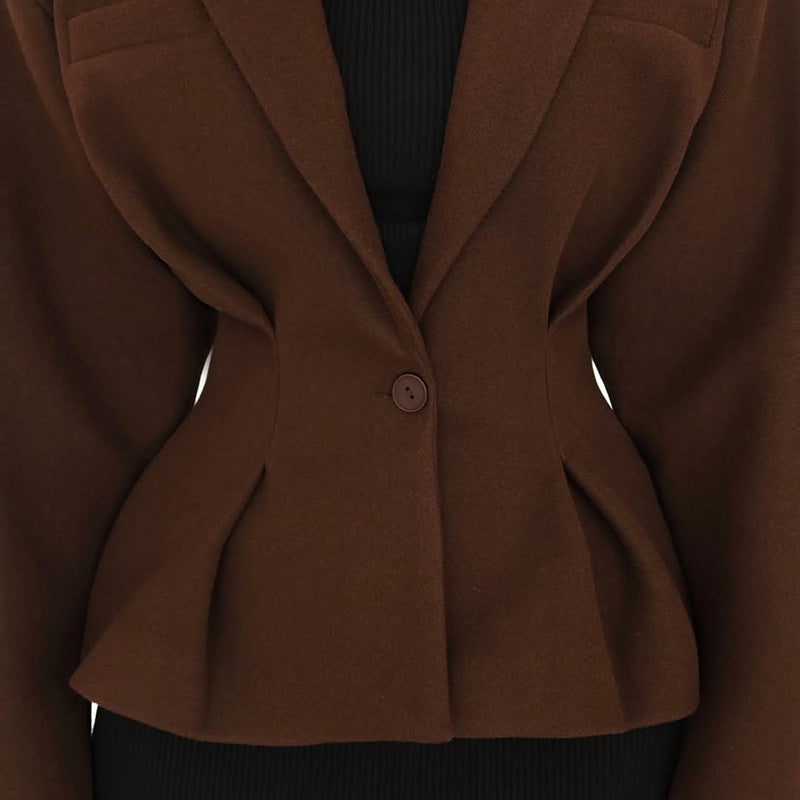 Damen taillierte Blazerjacke mit stylishen Taschen EB