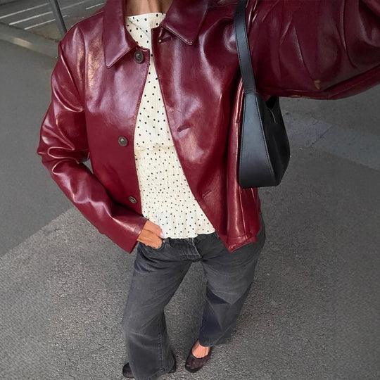 Damen Kunstlederjacke mit eleganter Passform EB