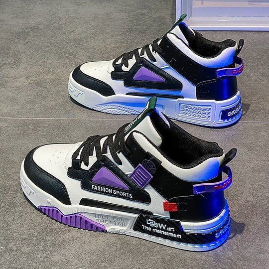 Damen modische High-Top Sneakers mit sportivem Design und rutschfester Sohle EB