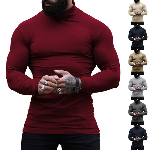 Herren stylischer Rollkragenpullover aus weichem, elastischem Material EB