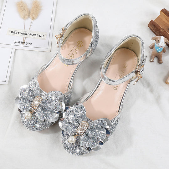 Mädchen Ballerina Schuhe mit funkelndem Blumenmotiv EB