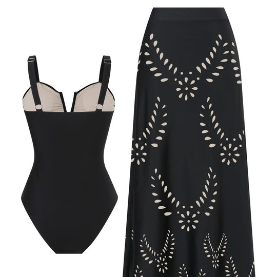 Damen Badeanzug mit passendem Rock EB