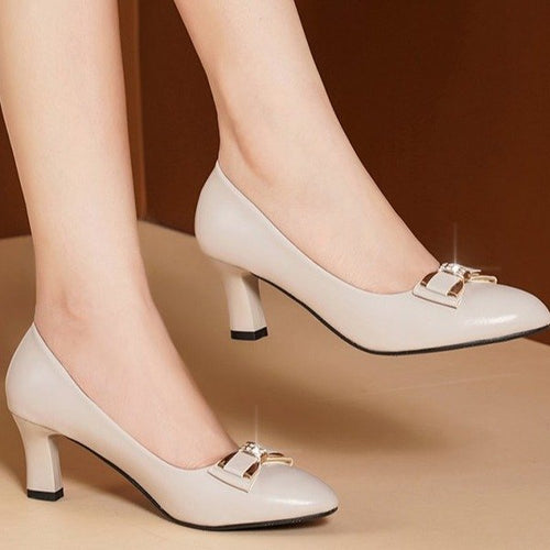 Damen elegante Pumps mit modischen Schleifenverzierungen EB