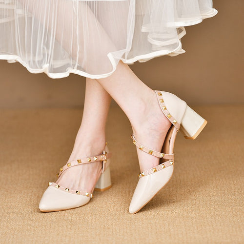 Damen Elegante Strapschuhe mit dekorativen Nieten EB