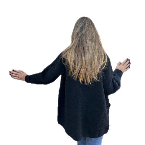 Damen Fleece Jacke mit modernem Kragen EB