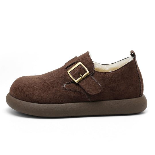 Damen kuschelige Clogs mit modischem Schnallenverschluss und weichem Innenfutter EB