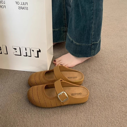 Damen Clogs mit modischem Riemen und atmungsaktiver Oberflächenstruktur EB