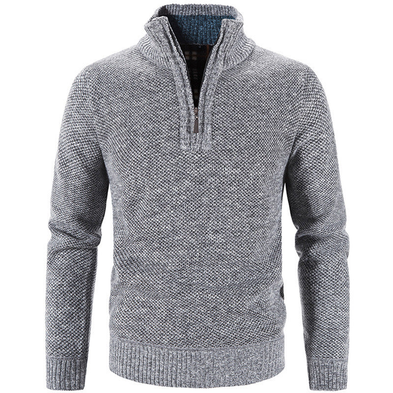 Herren modischer Rollkragenpullover mit elegantem Reißverschluss EB