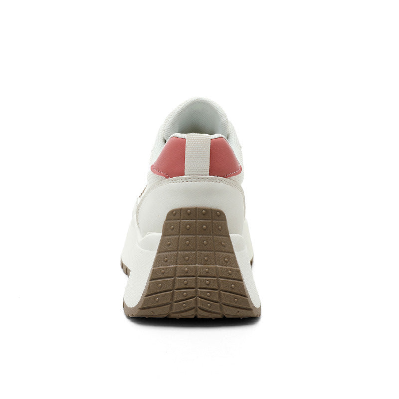Damen modische Plateau-Sneaker mit atmungsaktivem Mesh und robuster Laufsohle EB