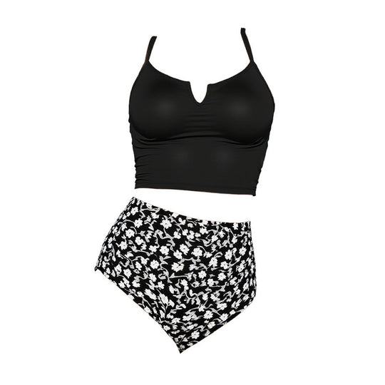 Damen Bikini-Set mit hoch geschnittenem Höschen und elegantem Top EB