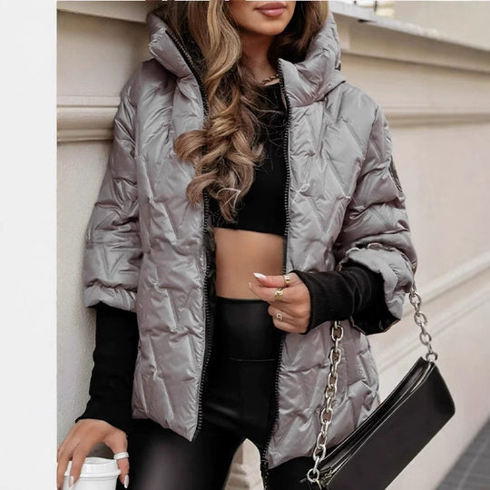 Damen Steppjacke mit hochabschließendem Kragen und breitem Ärmel EB