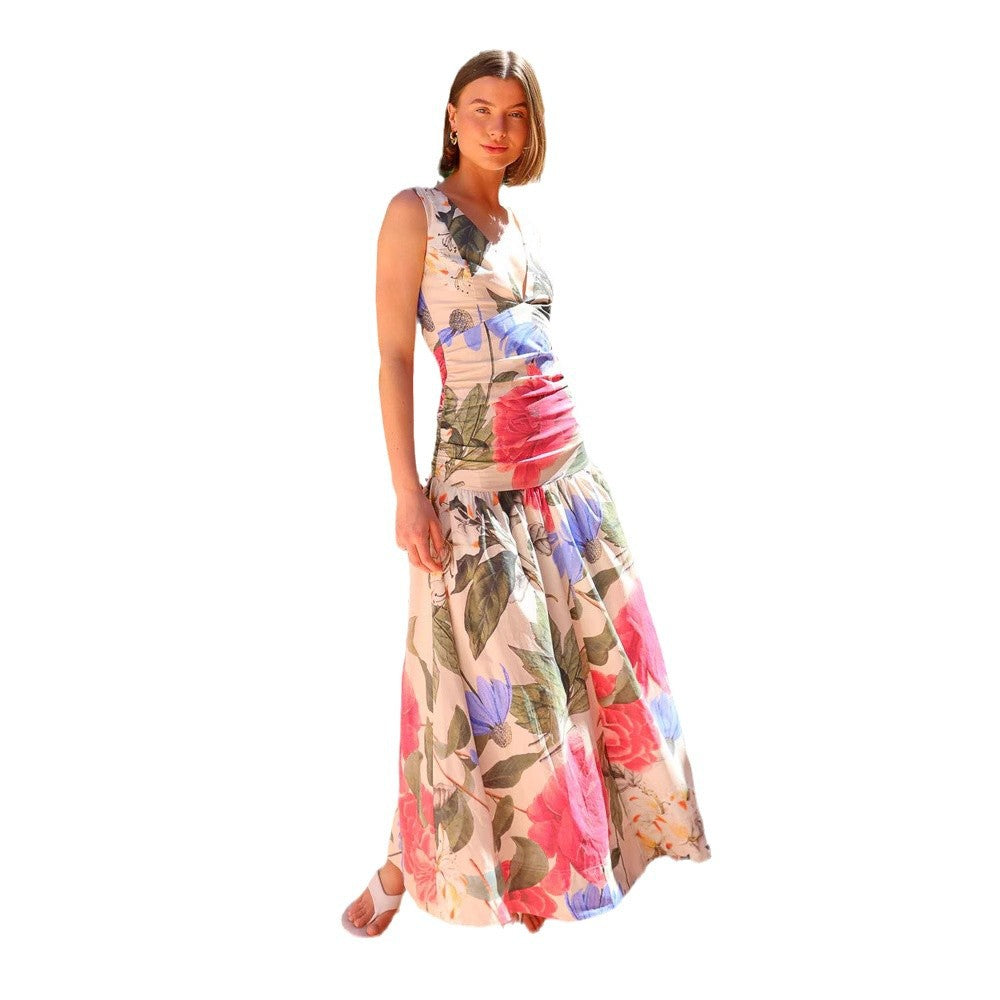Damen Maxikleid mit floralem Muster EB