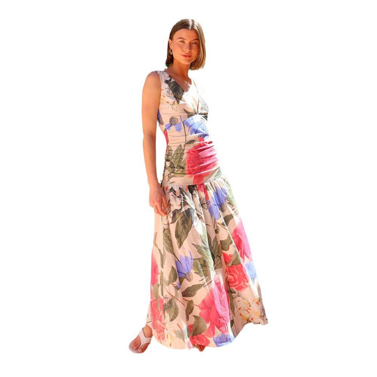 Damen Maxikleid mit floralem Muster EB