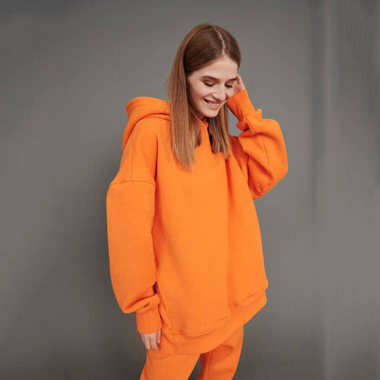 Damen nan oversized Kapuzen-Loungewear-Set mit extragroßer Kapuze und taillierter Jogginghose EB