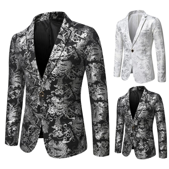 Damen eleganter Blazer mit floralem 3D-Design EB