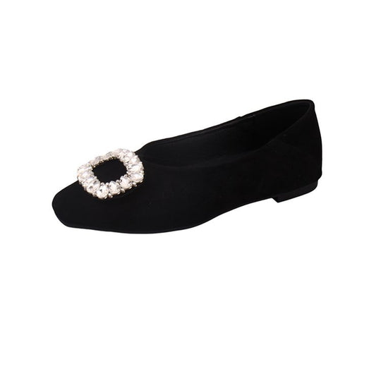 Damen elegante Ballerinas mit funkelnden Strass-Applikationen EB