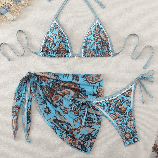 Damen Triangel-Bikini-Set mit voluminösen Rüschen EB