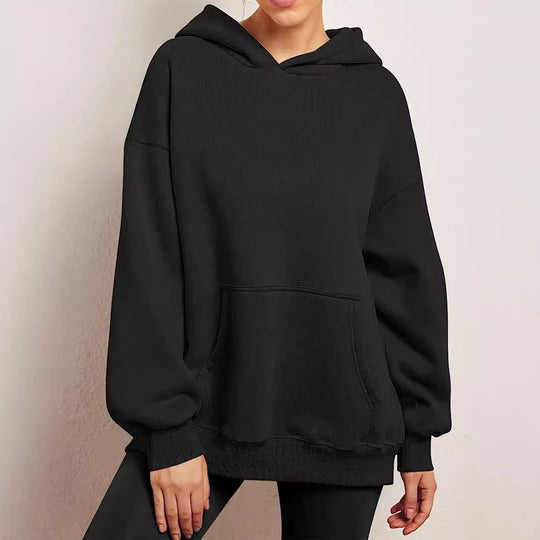 Damen Kapuzenpullover im Oversized-Stil mit praktischen Beuteltaschen EB