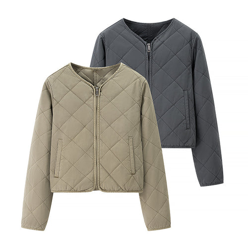 Damen gesteppte Übergangsjacke mit schlichten Taschen und elegantem Schnitt EB