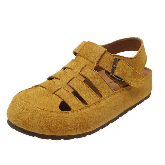 Damen Komfortable und stilvolle Ledersandalen mit verstellbarem Riemen EB
