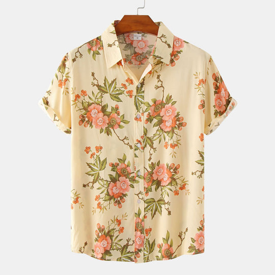 EB | Floral kurzärmeliges Blumenhemd Männer