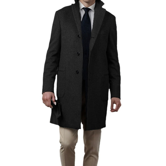 Herren Eleganter Wollmantel mit modernem Schnitt und praktischen Taschen EB