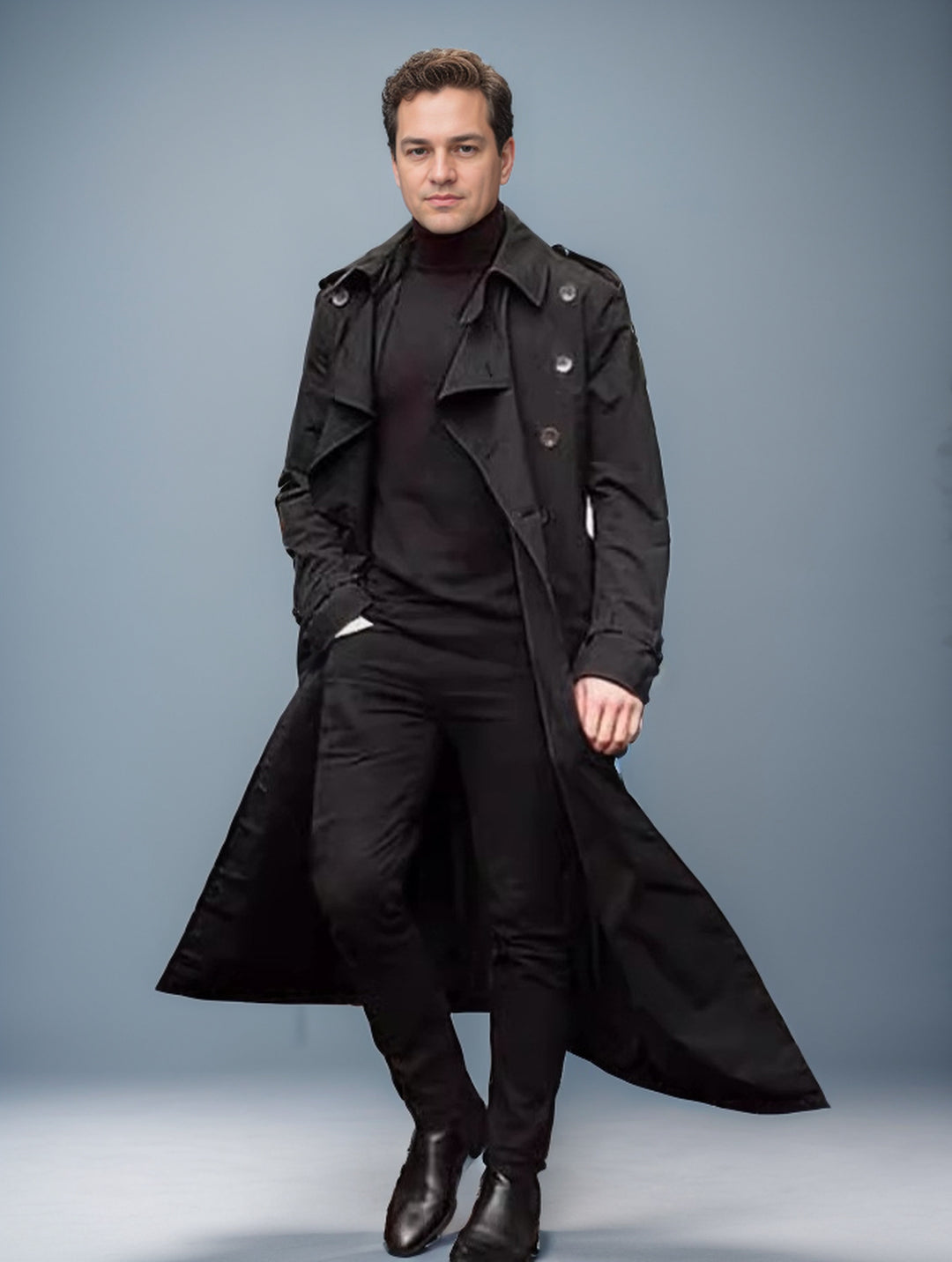 Herren Langer Trenchcoat EB