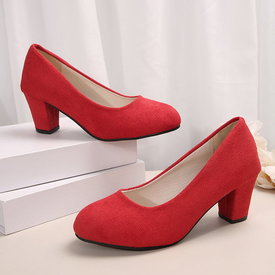 Damen elegante Pumps mit bequemem Blockabsatz EB