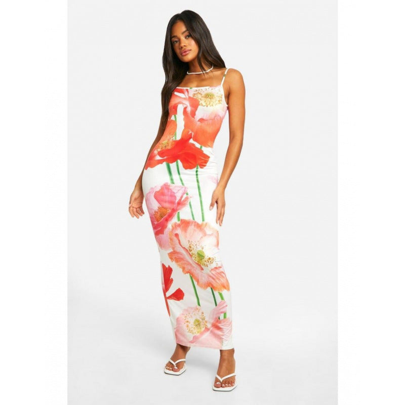Damen Maxikleid mit floralen Highlights und komfortablem Schnitt EB