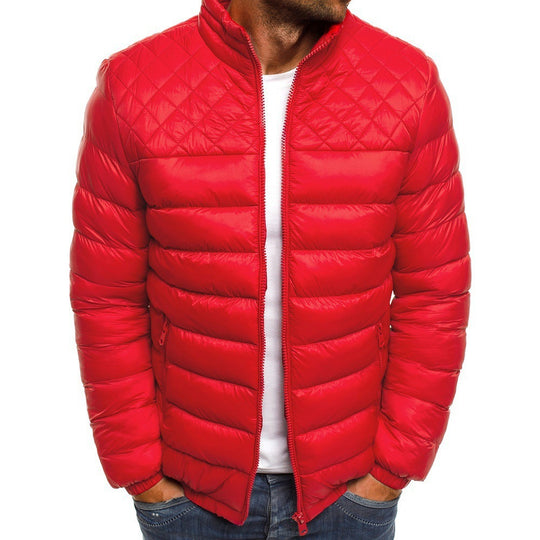 Herren isolierte Steppjacke mit hochgeschlossenem Kragen und seitlichen Reißverschlusstaschen EB