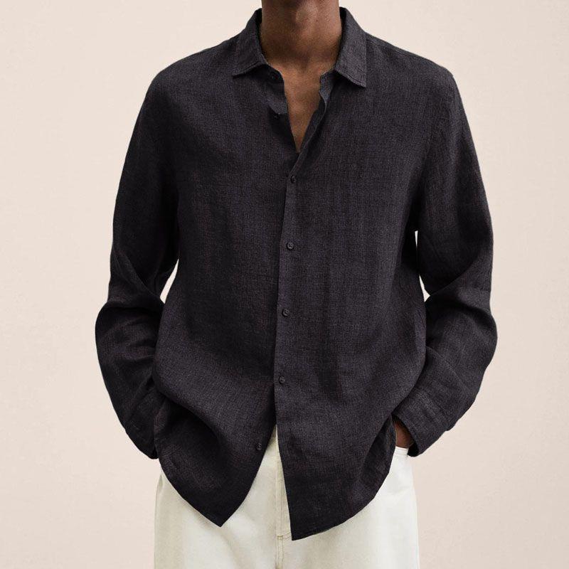 Herren nan leichtes Leinenhemd mit klassischem Kragen und lässigem Relaxed Fit EB