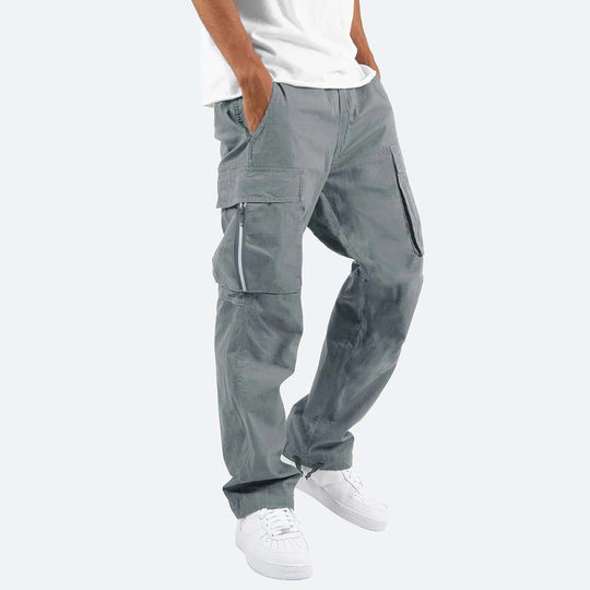 Herren robuste Cargo-Jeans mit seitlichen Reißverschlusstaschen EB