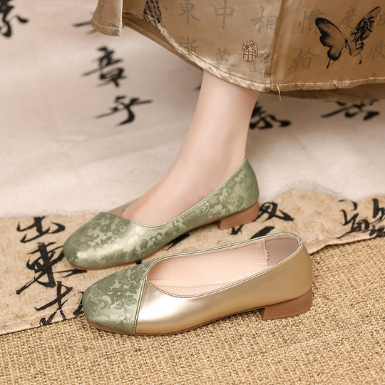 Damen elegante Ballerinas mit floralem Design und komfortablem Fußbett EB